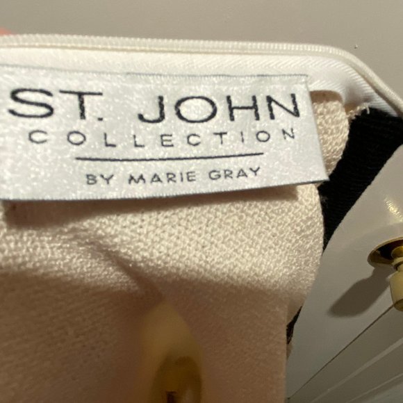 (3) - St. John Coll. Mary Gray Office Minimalist Capsule Wool Santana Knit Top M - Picture 5 of 6